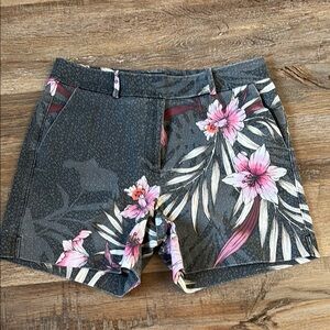 White House Black Market Gray and Pink Bermuda Shorts